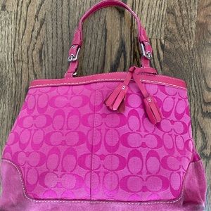 Coach pink bag with pink tassels